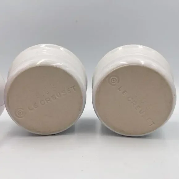 Vintage 2005 LE CREUSET‎ Stoneware Ramekins 4 oz  (150ml) White Set Of 2 - Picture 4 of 7